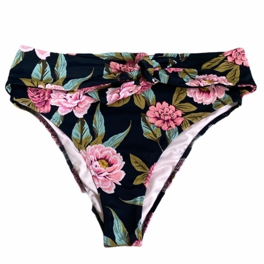 Shade & Shore High Waist Floral Bikini‎ Bottom S